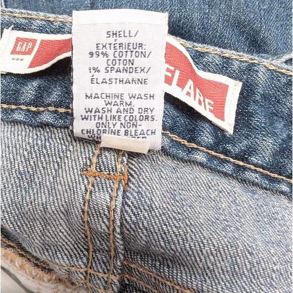 GAP Curvy Flare Blue Jeans Women's 4 Distressed Cotton Bootcut Bell Bottom Pants - Picture 5 of 7